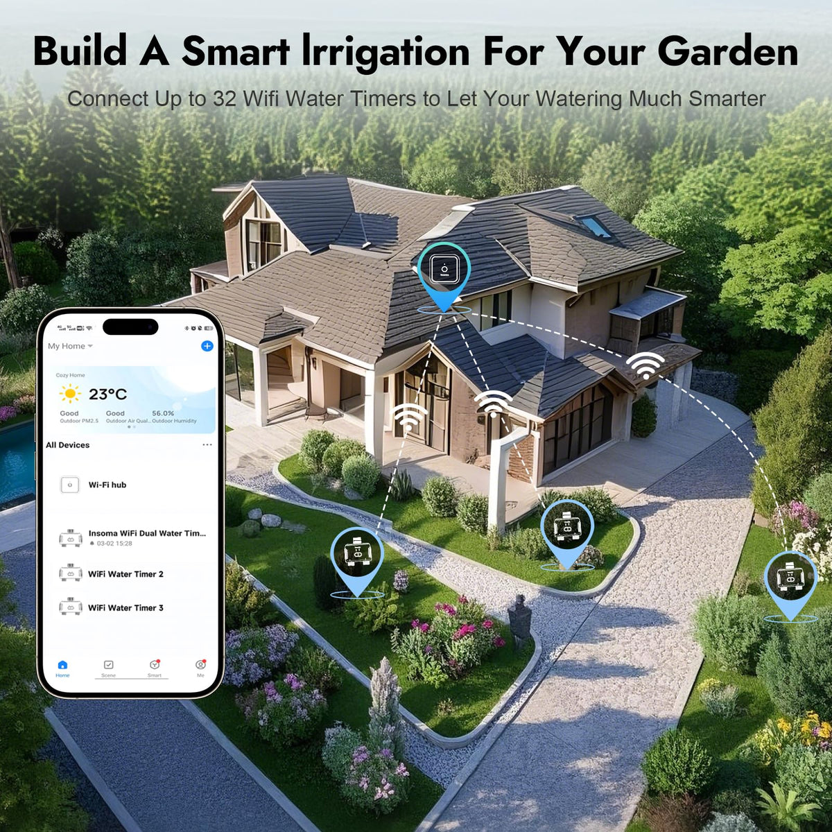 Insoma garden irrigation system helps you manage watering efficiently.