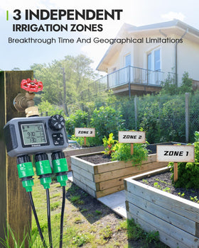 Insoma individual zone schedules allow tailored irrigation for different beds.