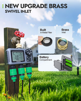 Insoma IPX5 outdoor timer resists rain for dependable garden control.