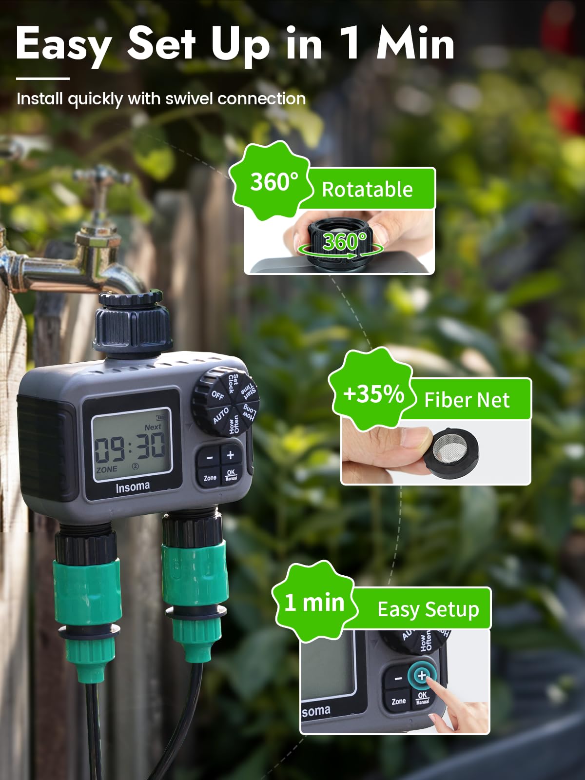 Insoma leak-proof design close-up emphasizing reliable seals and durable materials.