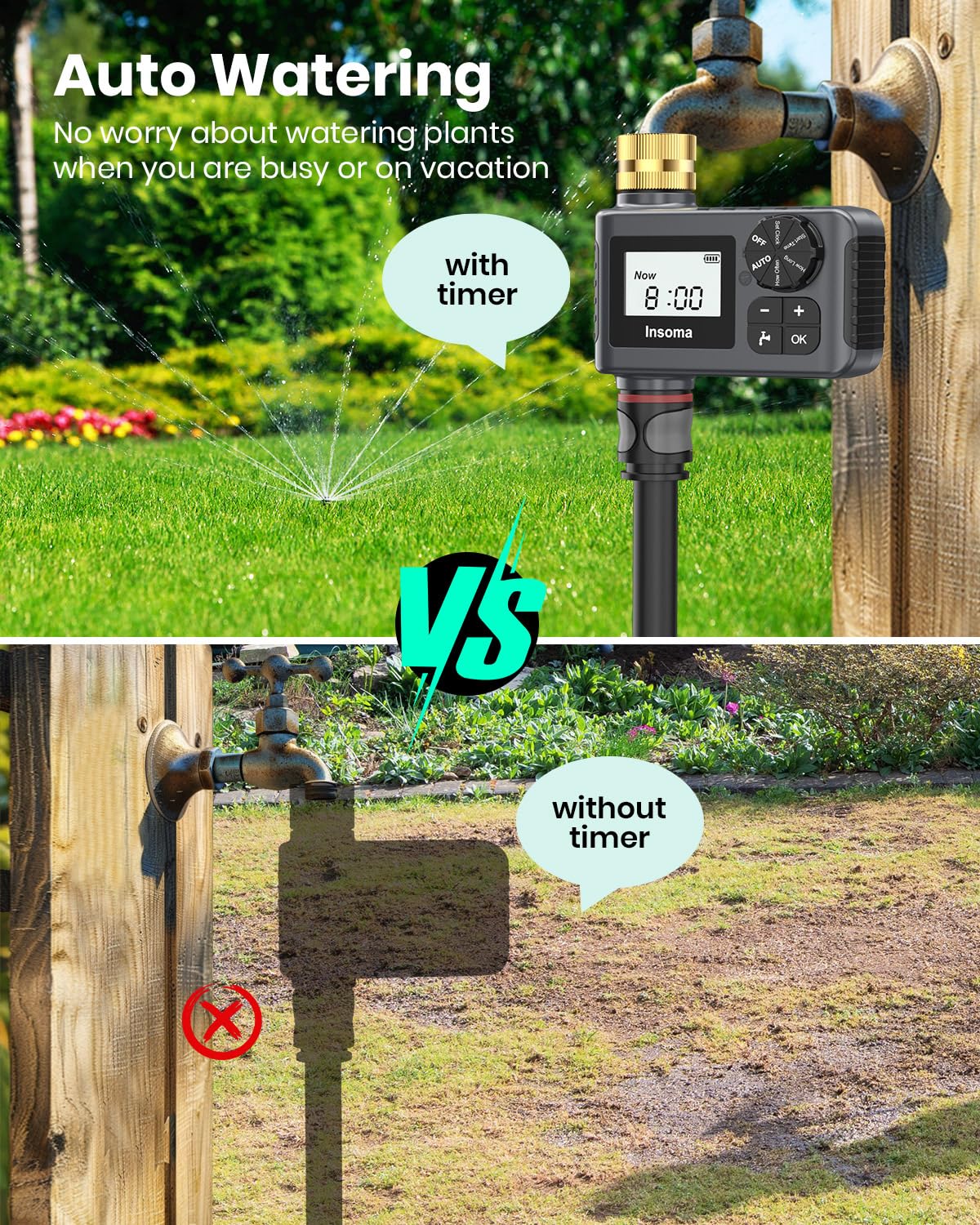 Insoma brass inlet with built-in filter protects irrigation from sediment