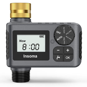 Insoma Sprinkler Timer with brass swivel ensures durable outdoor watering setup