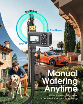 Insoma timer brass inlet offers reliable, durable connection for outdoor use.