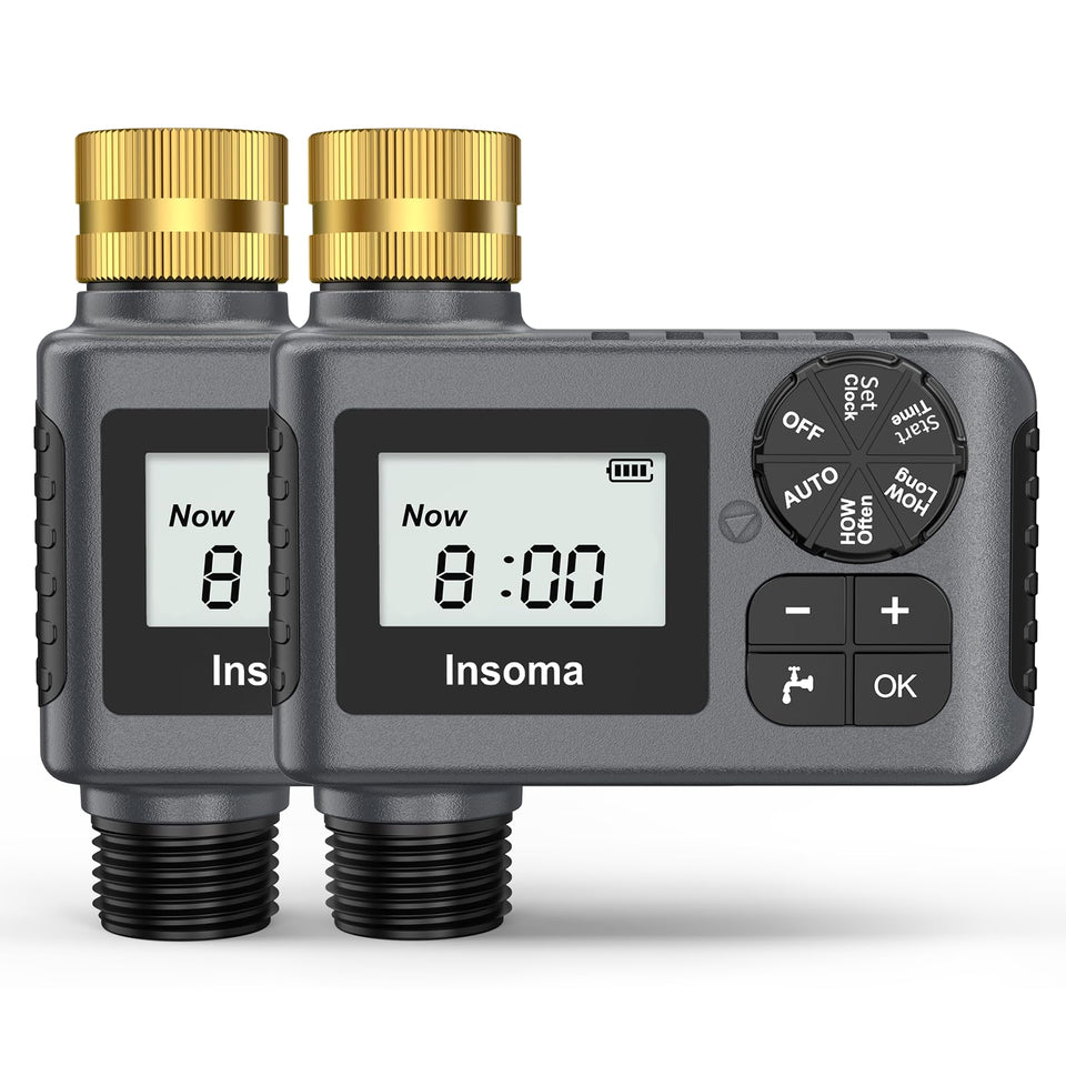 Insoma water timer with brass inlet for leakproof outdoor connection
