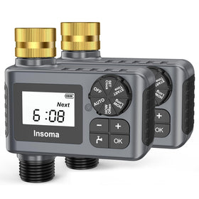 Insoma water timer dial setup demonstrates easy programming for auto watering.