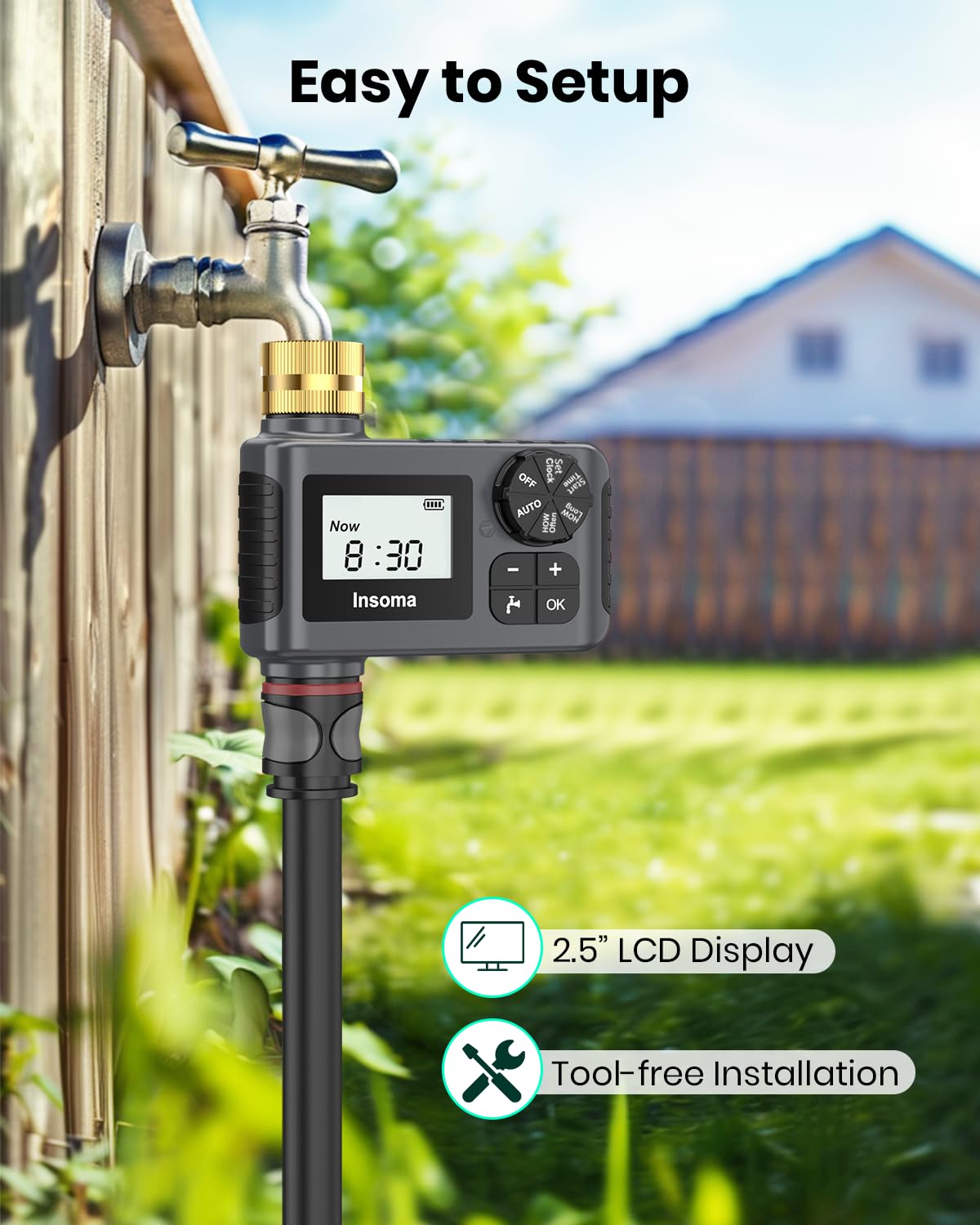 Insoma durable IP55 timer withstands outdoor conditions and water pressure