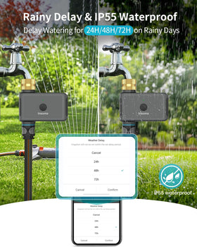 Rain delay setting on Insoma hose timer up to 72 hours