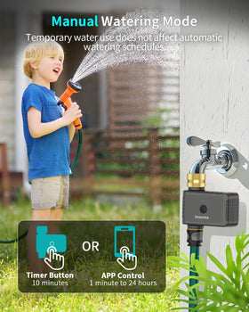 Display of two irrigation modes and multiple schedules on Insoma timer