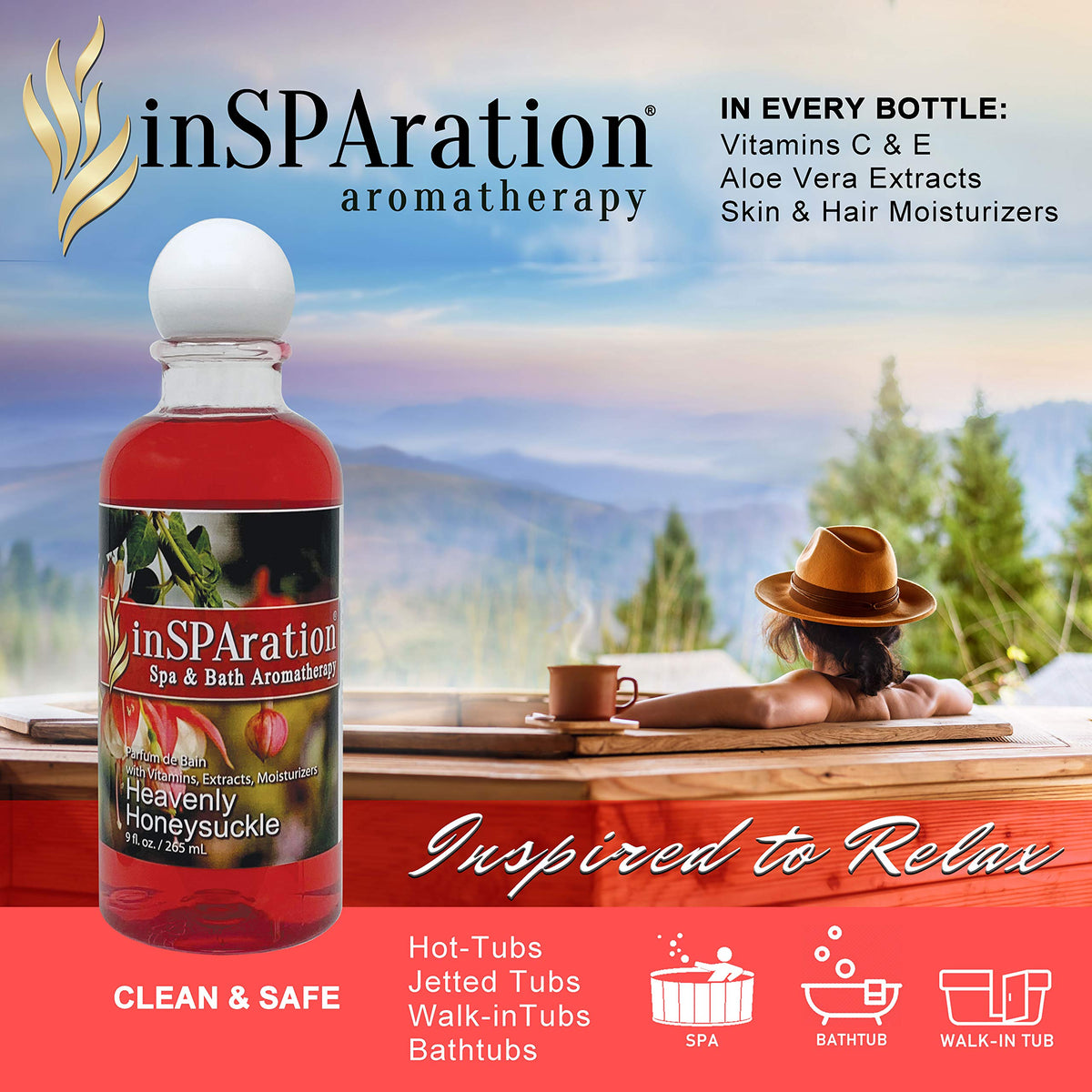 InSPAration Aloe Vera Vitamin formula close-up highlights skin-nourishing ingredients.