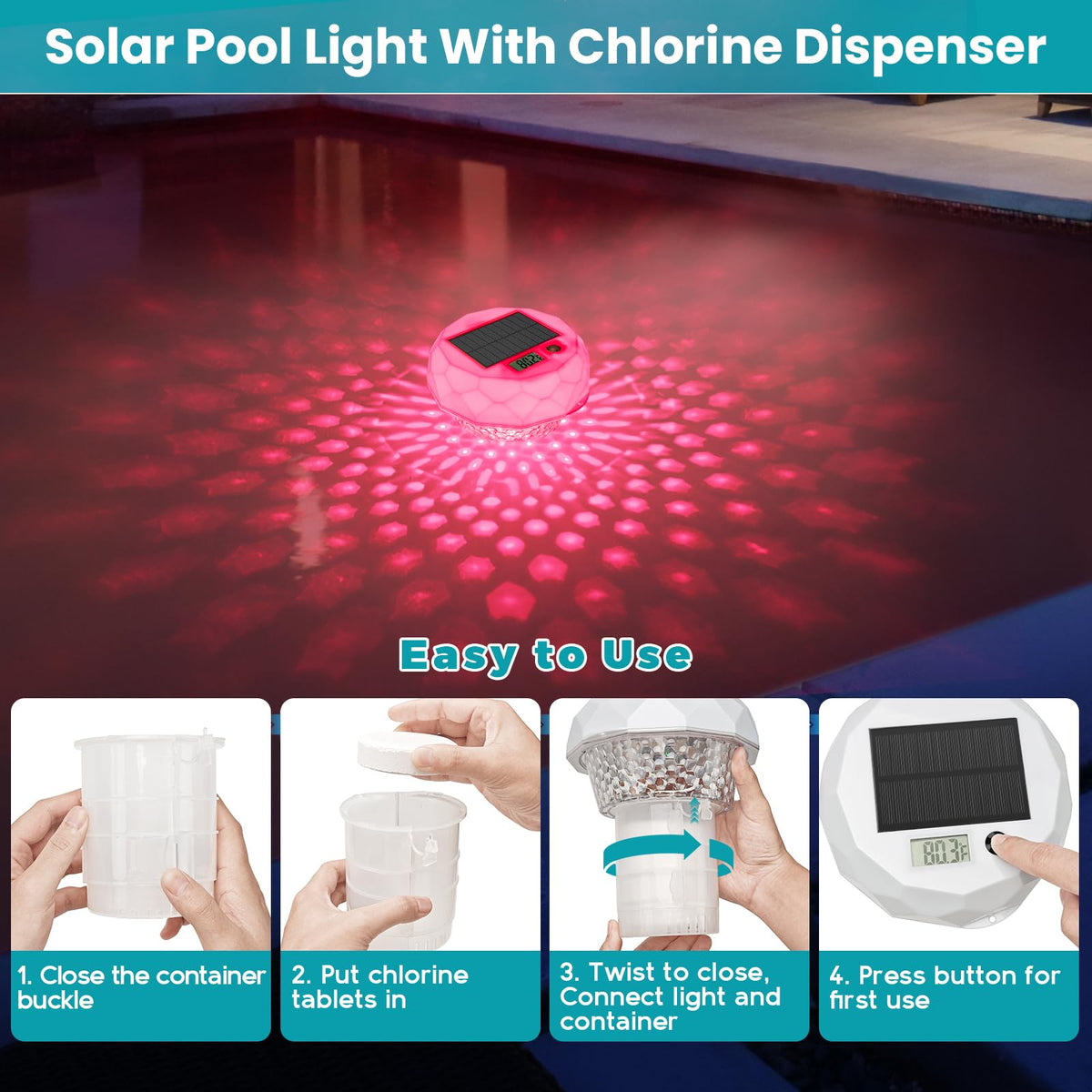 INTERESTIME adjustable-release settings to control chlorine discharge