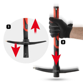 INTERTOOL compact mattock design fits in limited storage spaces.