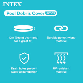 Drain holes prevent water pooling under the cover.