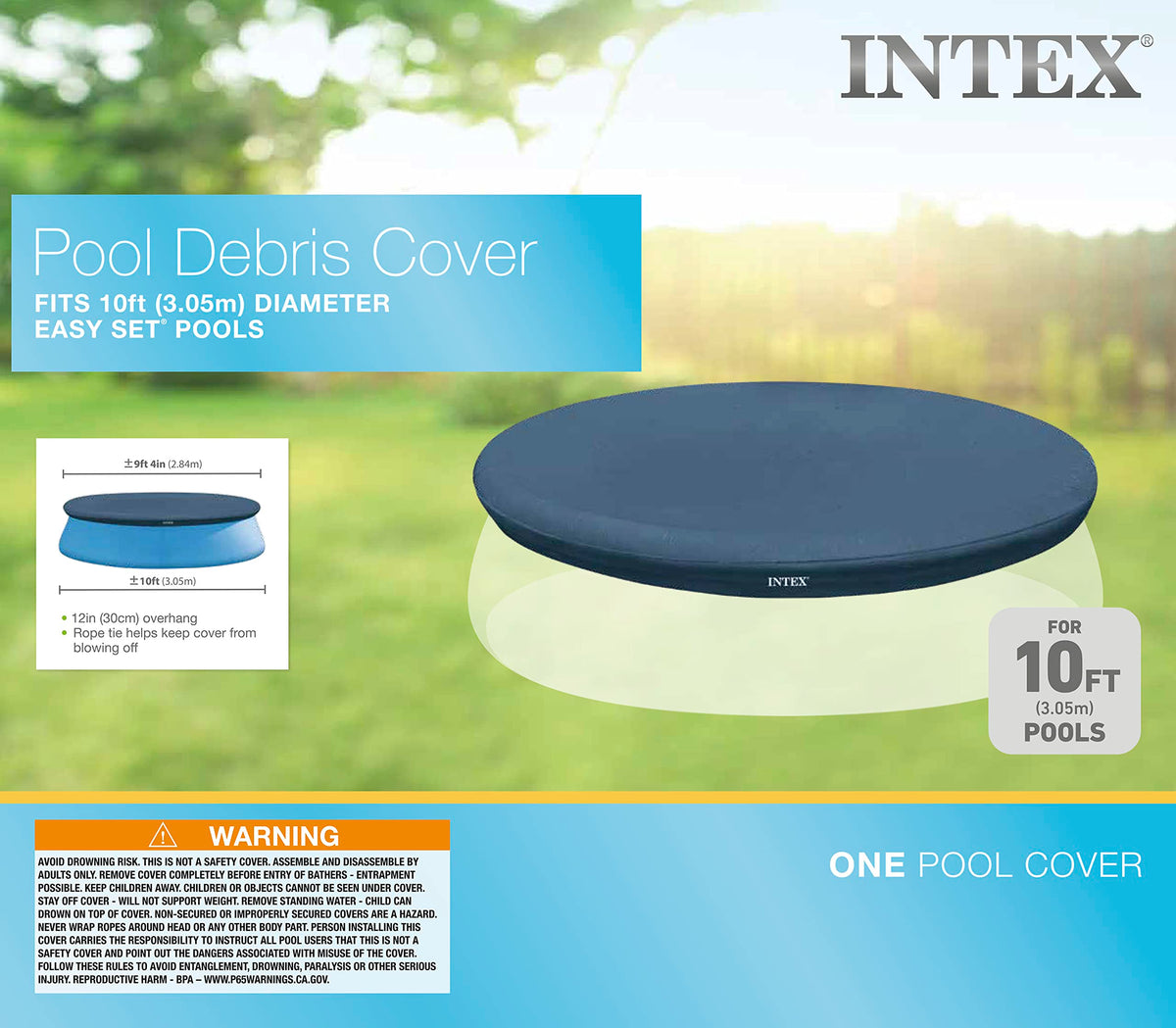 Intex 28021E pool cover debris protection shields pool from sun and leaves