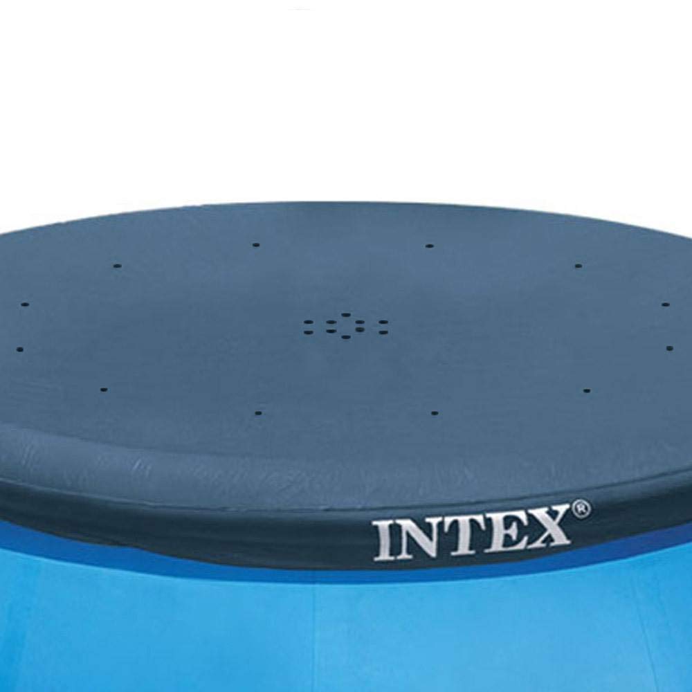 Intex 28021E pool cover with rope tie secures Easy Set pools