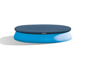 Intex 28022E pool cover with overhang and rope tie for a secure edge fit