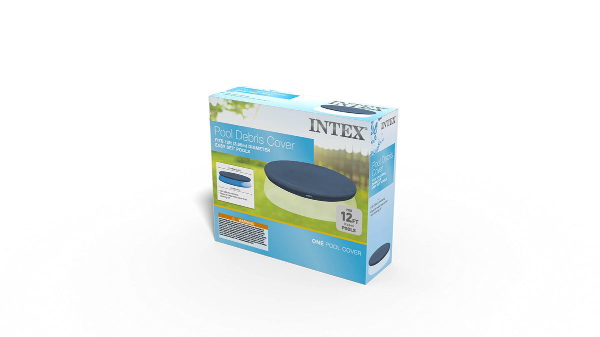 Intex 28022E pool cover fits 12-foot Easy Set pools snugly