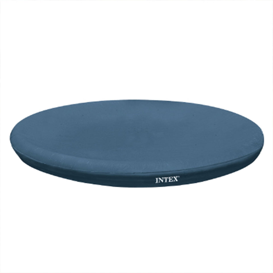 Intex 28026E debris cover over a 13-foot Easy Set pool keeps leaves out