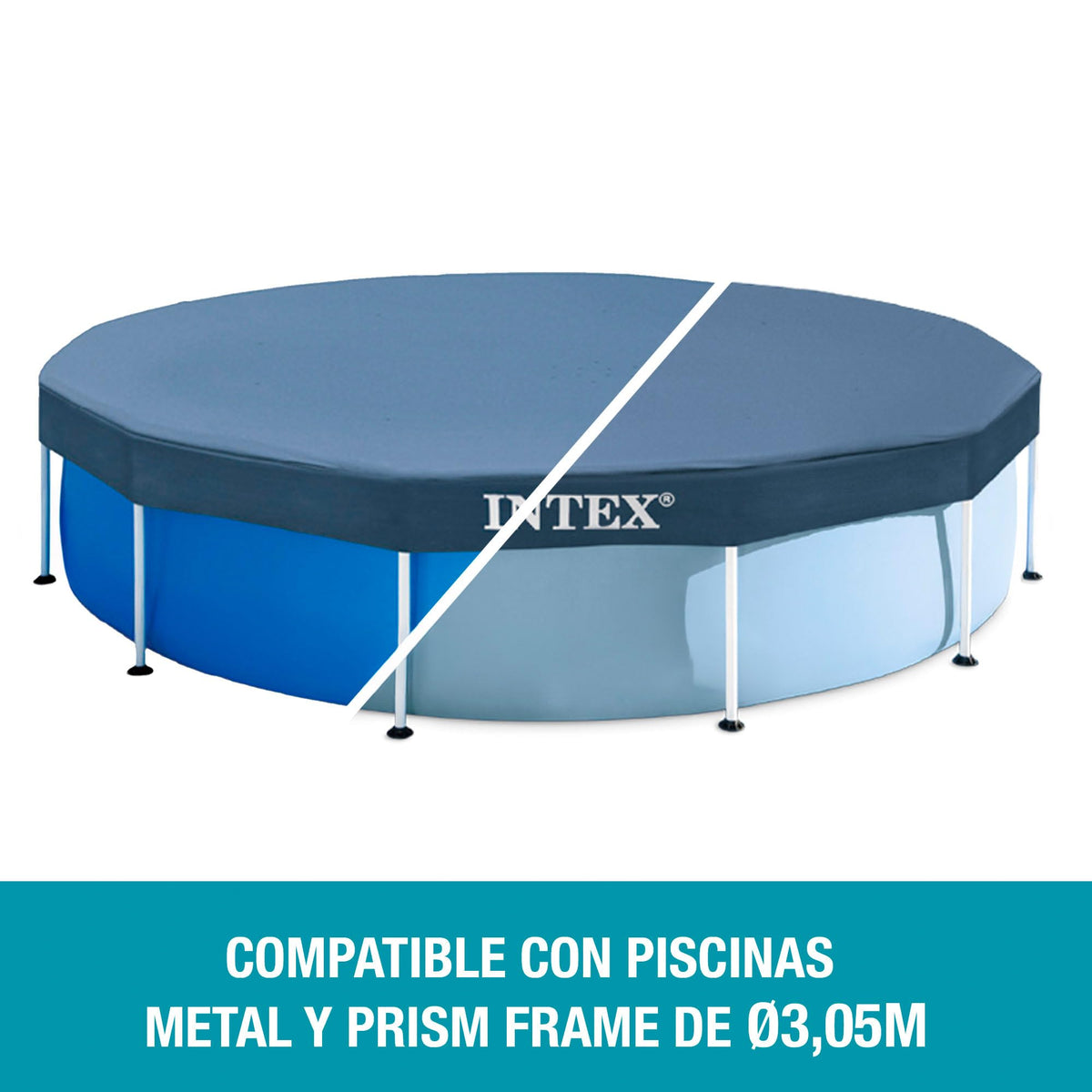Intex 28030E snug-fit for a 10 ft round pool protects from debris and sun.