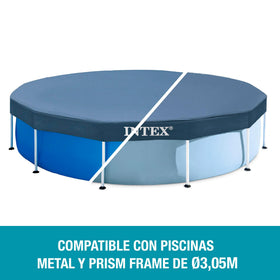 Intex 28030E snug-fit for a 10 ft round pool protects from debris and sun.
