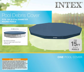 Intex 28032E pool cover with drain holes to prevent water buildup