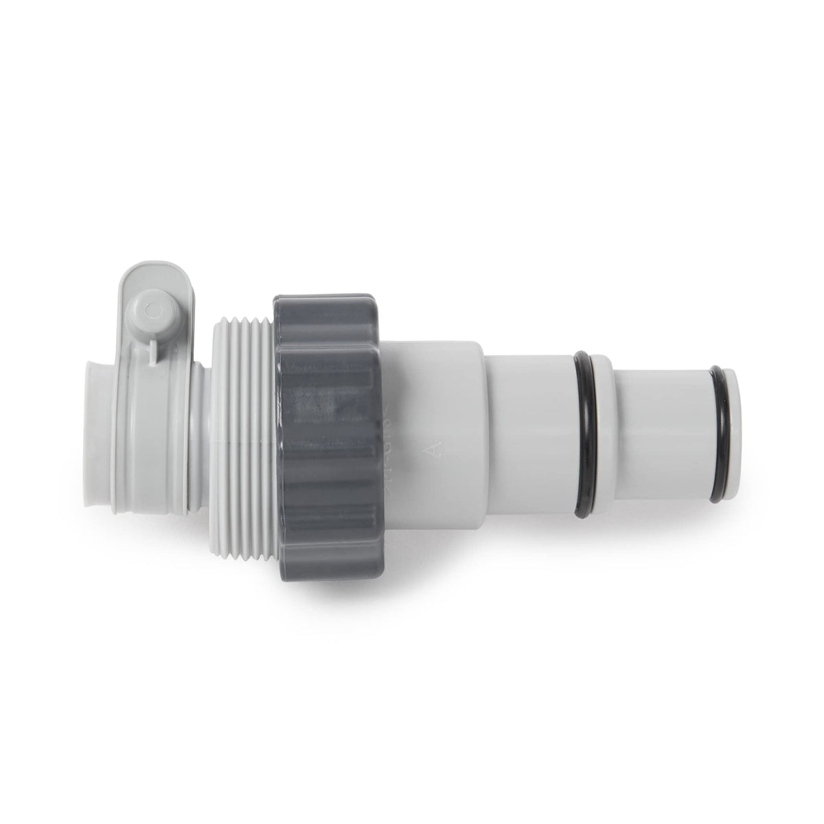 UV-stabilized PVC construction of Intex 28685E for durable outdoor use.