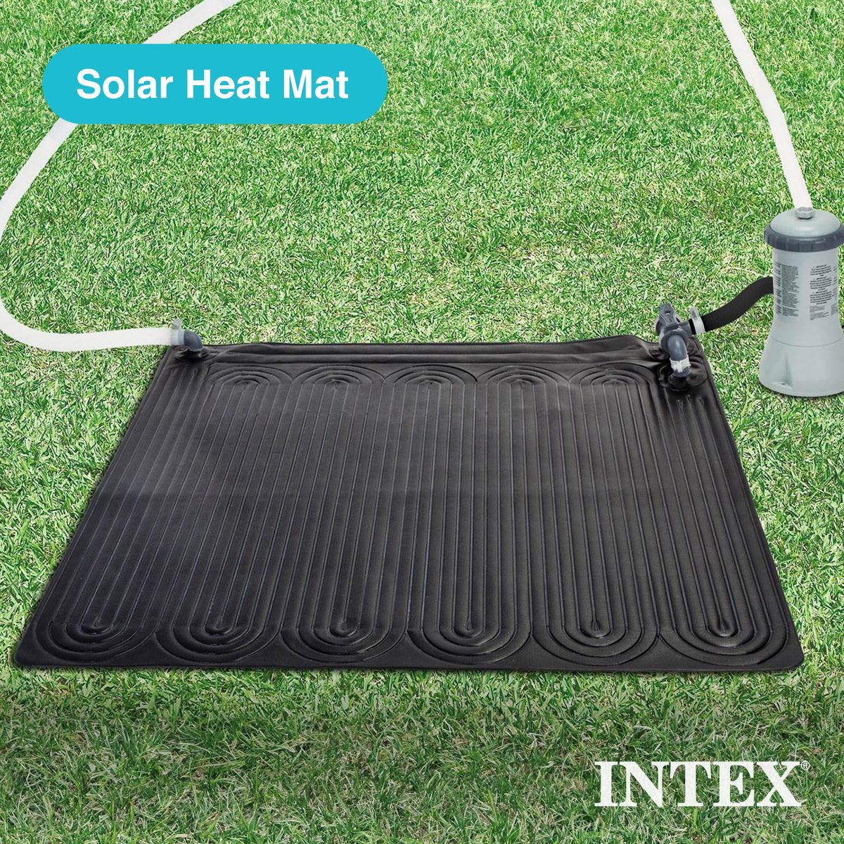 Close-up of Intex 28685E hose attachment for easy setup and flexible connections.