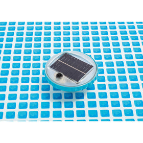 Intex 28690E solar panel charges in daylight for continuous use.