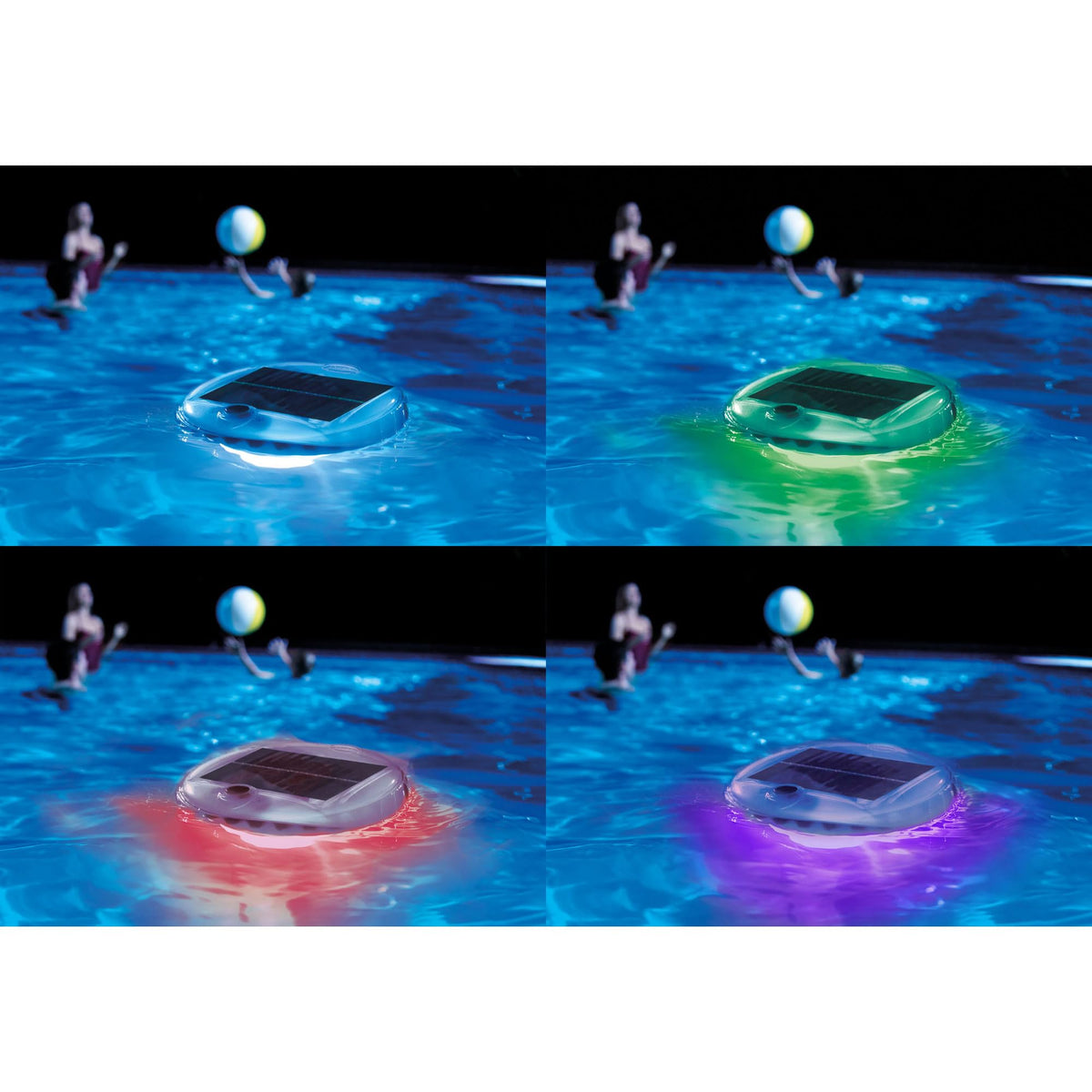 Intex 28690E static white mode for calm pool ambience.