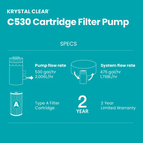 Intex C530 with hose connectors for smooth water flow.