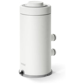 Intex C530 pump front view showing compact design for easy setup and filtration.