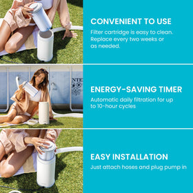Intex C530 timer dial enables energy-efficient filtration cycles.