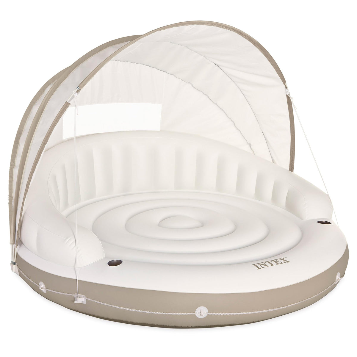 Intex Canopy Island lounge surface offers pool relaxation space