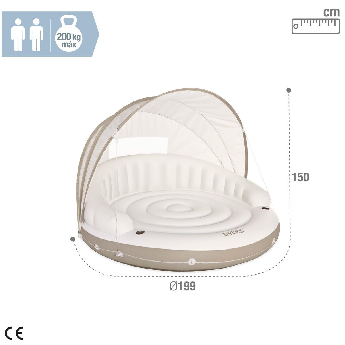 Intex Canopy Island two air chambers boost buoyancy and safety