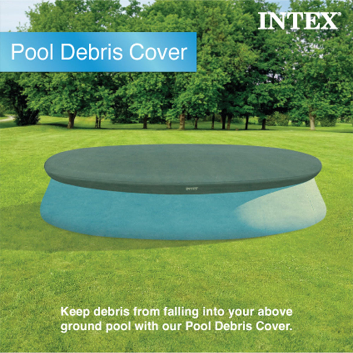 12-inch overhang design on Intex debris cover for snug fit