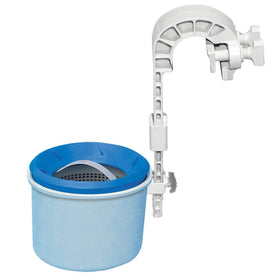 Intex Deluxe 800 GPH+ wall-mount skimmer front view with quick-access basket.
