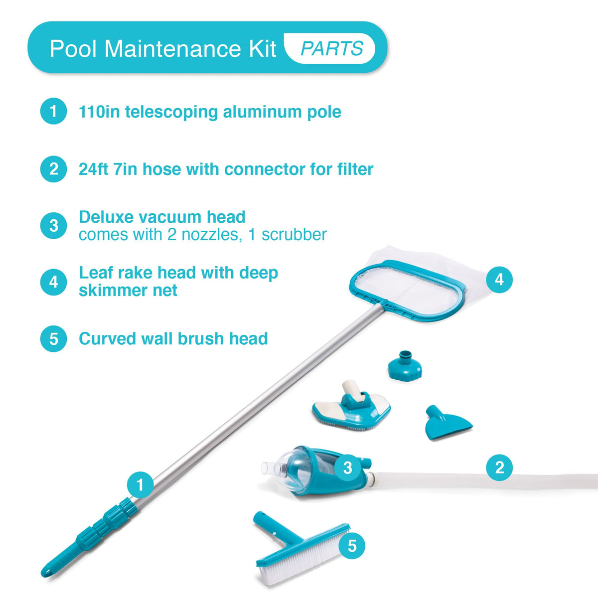Intex Deluxe curved wall brush scrubbing pool walls