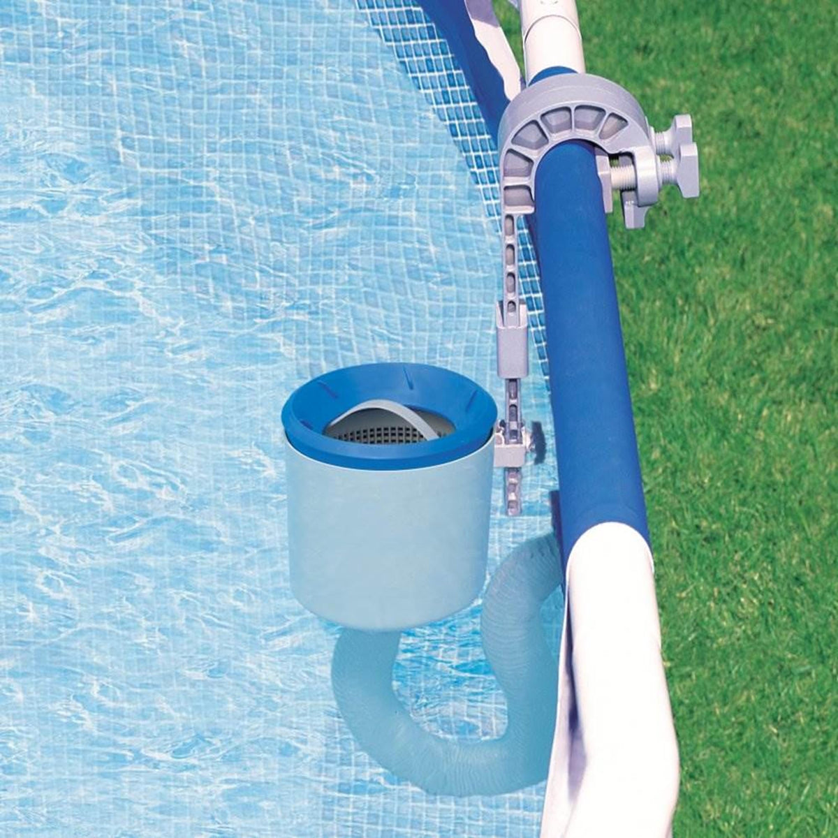 Intex adjustable bracket ensures secure, easy pool wall installation.