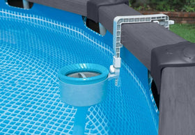 Intex durable polypropylene construction resists pool chemicals for long-lasting use.