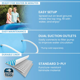 INTEX Easy Set pool durable 3-ply PVC for long-lasting backyard use