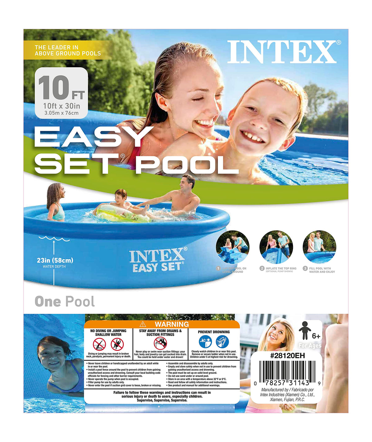 Intex Easy Set pool patch included for quick on-site repairs