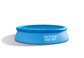 Intex Easy Set pool top ring inflation for rapid backyard setup