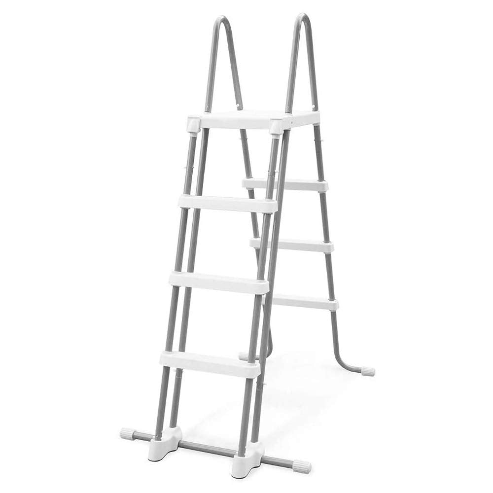 Intex ladder installation steps shown for easy replacement.