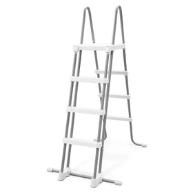 Intex ladder installation steps shown for easy replacement.