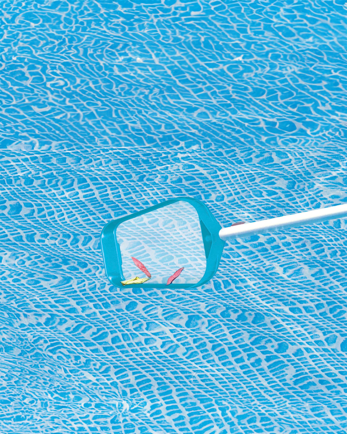 Intex Leaf Skimmer showing compatibility with telescoping shaft for extended reach