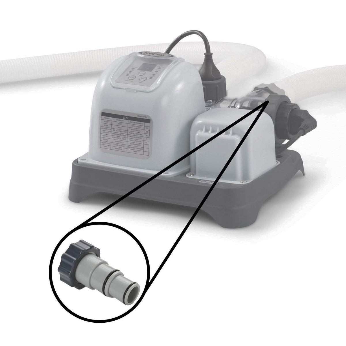 Intex packaged adapter A collar pair in box for quick replacement