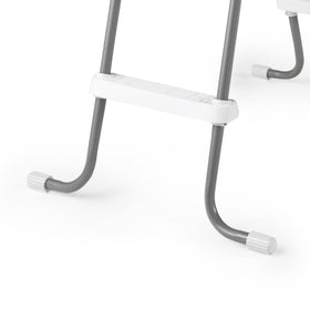 Intex removable ladder for compact off-season storage.