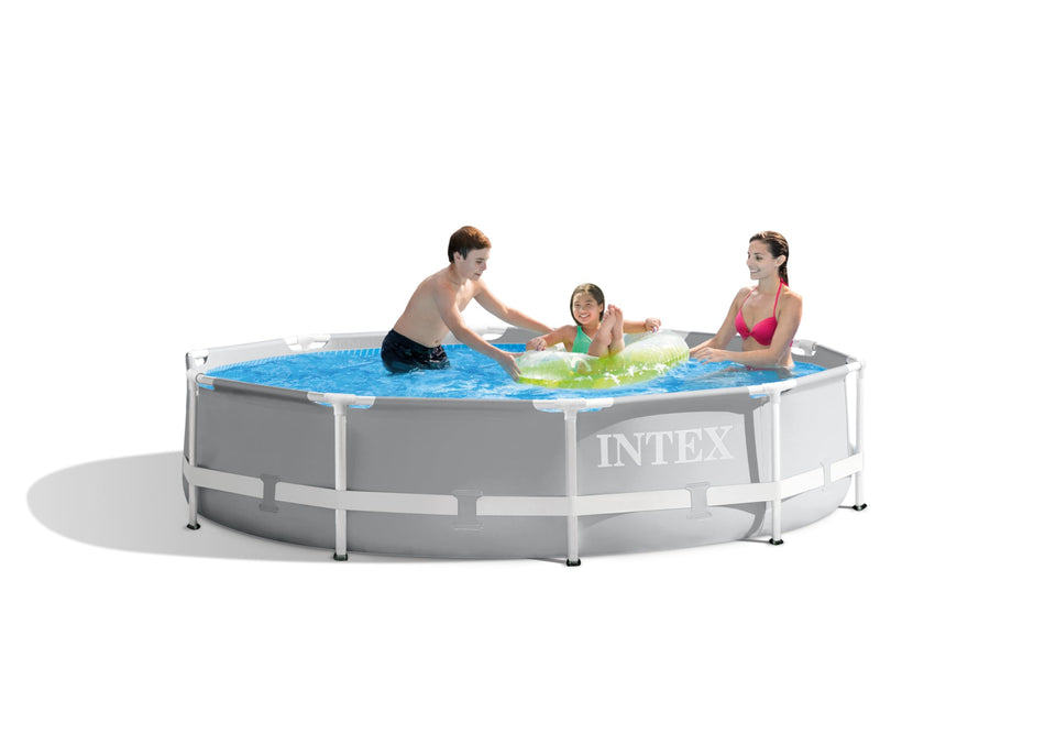 Intex Prism Frame 10ft pool exterior view ready for quick setup.