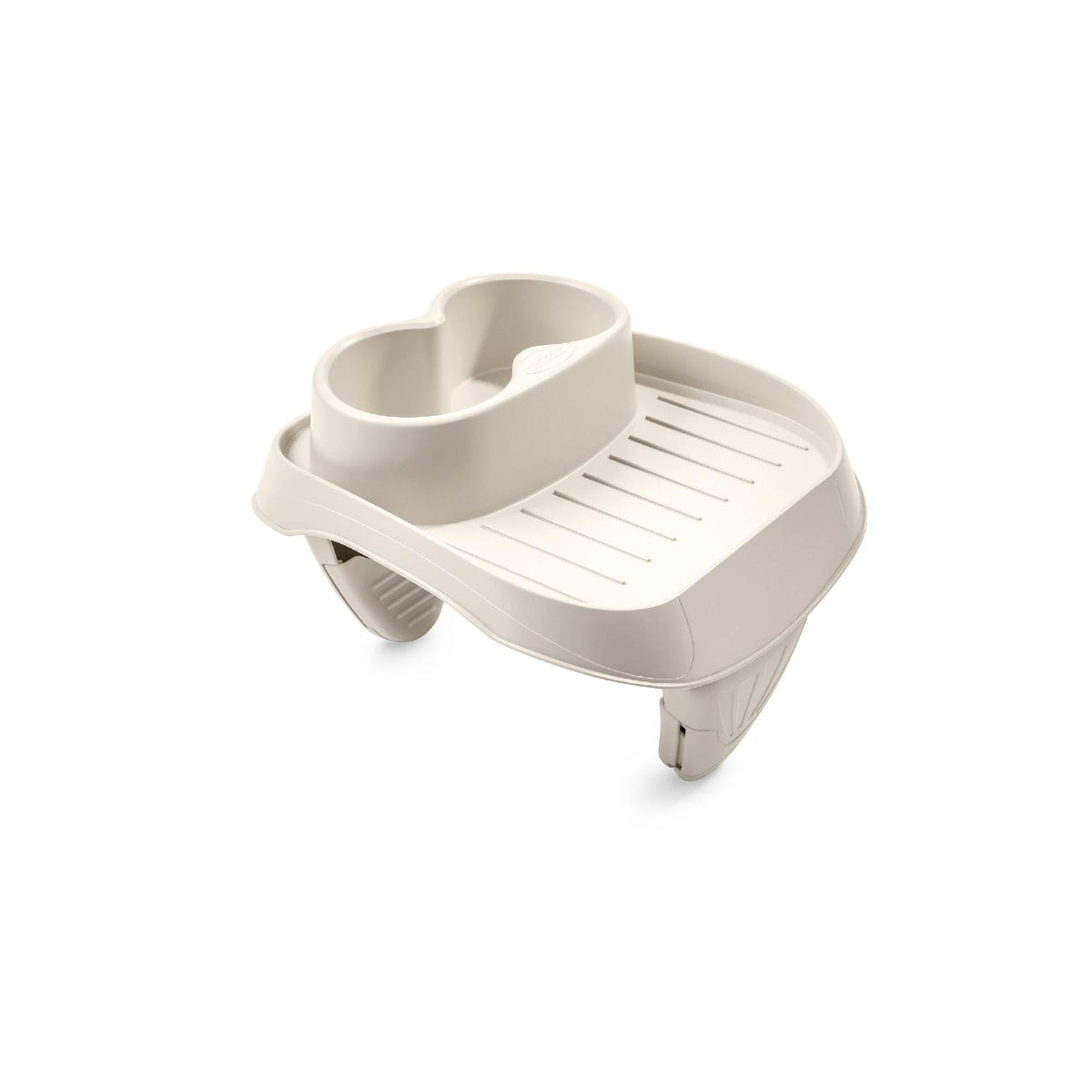 Intex PureSpa attachable cup holder on wall keeps beverages within reach.