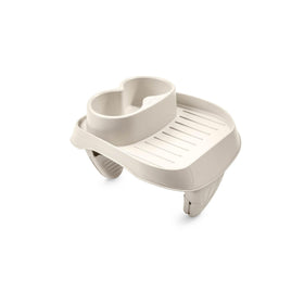 Intex PureSpa attachable cup holder on wall keeps beverages within reach.