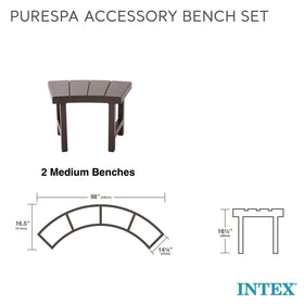 Intex PureSpa bench demonstrates 350-pound capacity for seating or storing items